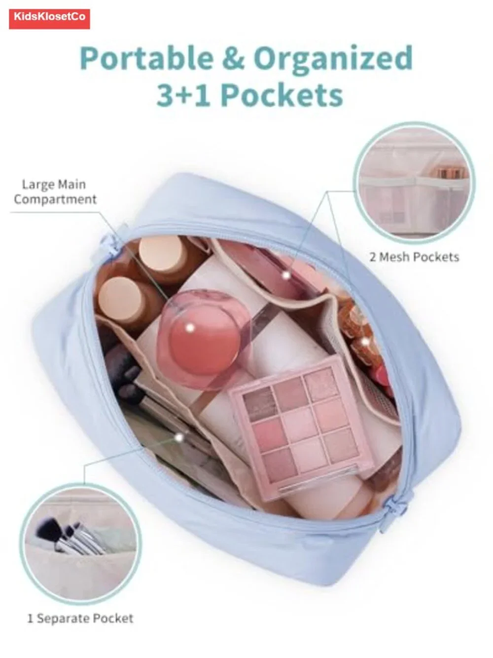 Puffy Quilted Nylon Makeup Bag Cosmetic Travel Toiletry Organizer